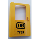 LEGO Yellow Door 1 x 4 x 5 Train Left with Black DB 7735 Sticker (4181)