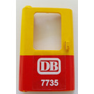LEGO Yellow Door 1 x 4 x 5 Train Left with Red Bottom Half and DB 7735 Sticker (4181)