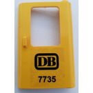 LEGO Gelb Tür 1 x 4 x 5 Zug Recht mit Schwarz DB 7735 Aufkleber (4182)