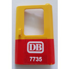 LEGO Geel Deur 1 x 4 x 5 Trein Rechtsaf met Rood Onderzijde Halve en DB 7735 Sticker (4182)