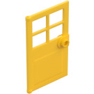 LEGO Giallo Porta 1 x 4 x 6 con 4 Vetri e Bottoncino Maniglia (60623)