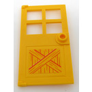 LEGO Jaune Porte 1 x 4 x 6 avec 4 Panes et Stud Manipuler avec Wood Stall Porte Autocollant (60623)