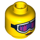 LEGO Gelb Downhill Skier Kopf mit Safety Goggles (Einbau-Vollbolzen) (3626 / 10832)