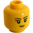 LEGO Jaune Double Face Femelle avec Noir Eyebrows, Rose Lips / Roaring (Montant solide encastré) (3626)