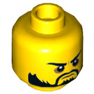 LEGO Yellow Dual Sided Head with Black Beard, Black Eyebrows (Recessed Solid Stud) (3626 / 34562)