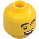 LEGO Jaune Double Face Tête avec Open Bouche et Winking / Angry Expression (Clou de sécurité) (3274 / 105638)