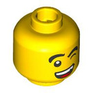 LEGO Yellow Dual Sided Head with Open Mouth and Winking / Angry Expression (Safety Stud) (3274 / 105638)