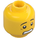 LEGO Amarillo Dual-Sided Hombre Cabeza con Scared Cara / Lopsided Smile (Espiga sólida hueca) (3626 / 32729)