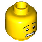 LEGO Yellow Dual-Sided Male Head with Scared Face / Lopsided Smile (Recessed Solid Stud) (3626 / 32729)