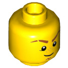 LEGO Gelb Dual-Sided Minifig Kopf mit Dark Orange Eyebrows und Goatee (Einbau-Vollbolzen) (3626 / 23772)