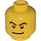 LEGO Gul Dobbeltsidig Scared Hode Svarte kråkeføtter (Forsenkede solide knotter) (23090 / 59877)