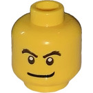 LEGO Geel Dual Sided Scared Hoofd Zwarte kraaienpoten (verzonken massieve stud) (23090 / 59877)