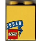 LEGO Yellow Duplo Brick 1 x 2 x 2 with Bricktober Week 4 without Bottom Tube (4066)