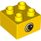 LEGO Jaune Duplo Brique 2 x 2 avec Eye (10517 / 10518)