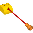 LEGO Gelb Duplo Backstein 2 x 2 mit Gerundet Kante und Schwanz (44198 / 44200)