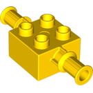 LEGO Duplo Gelb Duplo Backstein 2 x 2 mit St. At Sides (40637)
