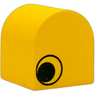LEGO Duplo Yellow Brick 2 x 2 x 2 with Curved Top with Eye Pattern on Two Sides (3664)