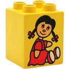 LEGO Yellow Duplo Brick 2 x 2 x 2 with Doll (31110)