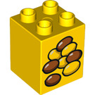 LEGO Yellow Duplo Brick 2 x 2 x 2 with Eggs (31110 / 36681)