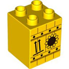 LEGO Yellow Duplo Brick 2 x 2 x 2 with Sunflower crate (31110 / 55885)