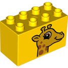 LEGO Jaune Duplo Brique 2 x 4 x 2 avec Giraffe Diriger (31111 / 43531)