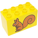 LEGO Yellow Duplo Brick 2 x 4 x 2 with Squirrel (31111)