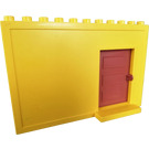 LEGO Yellow Duplo Building Wall 3 x 11 x 6 with Brown Sliding Door (4901)