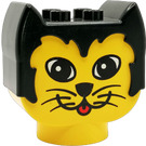 LEGO Yellow Duplo Cat Head with Black Hair