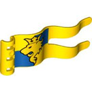 LEGO Duplo Gelb Flagge 2 x 5 mit Lion auf Blau und Gelb squares mit Löchern (51725 / 51761)