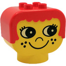 LEGO Yellow Duplo Head with Red Hair and Freckles