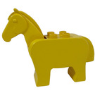 LEGO Gelb Duplo Pferd mit Movable Kopf und Schwanz