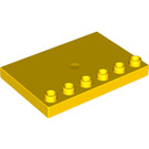 LEGO Gelb Duplo Fliese 4 x 6 mit Bolzen auf Kante (31465)
