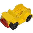 LEGO Yellow Duplo Vehicle Car Oldtimer with Red Bumper, Black Wheels (4853)