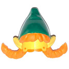 LEGO Geel Oren met Oranje Haar met Pigtails en Green Pointed Hoed