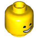 LEGO Gelb Emmet (Cheerful) Minifigure Kopf (Einbau-Vollbolzen) (3626 / 65669)