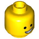 LEGO Gul Emmet Huvud (Infälld solid knopp) (3626 / 16160)