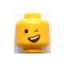 LEGO Yellow Emmet Head Winking and Yawning (Recessed Solid Stud) (3626)