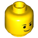 LEGO Geel Emmet met Lopsided Smile en No Plaat aan Been Minifiguur Hoofd (Verzonken solide nop) (3626 / 16072)