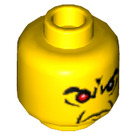LEGO Geel Evil Wizard Hoofd met Wit Pupils (Veiligheids Stud) (3626 / 59626)