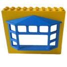 LEGO Jaune Fabuland Building mur 2 x 10 x 7 avec Bleu Bay Fenêtre