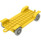 LEGO Yellow Fabuland Car Chassis 12 x 6 Old with Hitch