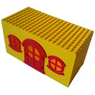 LEGO Keltainen Fabuland House Palikka jossa Punainen Ovi ja Windows