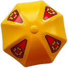 LEGO Geel Fabuland Umbrella met No Top Stud met Geel Bloemen Sticker