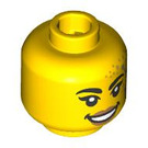 LEGO Gelb Female Astronaut Minifigure Kopf (Sicherheitsbolzen) (3274 / 105859)