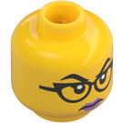 LEGO Yellow Female Crook with Pink Hair Minifigure Head (Safety Stud) (3274 / 105730)