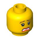 LEGO Gul Kvinna Huvud, Dubbelsidig, med Frowning & Smiling Dekoration (Infälld solid knopp) (59630 / 82131)