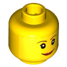 LEGO Geel Female Hoofd met Brown Eyebrows en Pink Lips (Veiligheids Stud) (3626 / 82131)