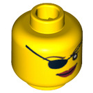 LEGO Yellow Female Head with Eyepatch  (Safety Stud) (64904 / 74110)