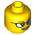 LEGO Jaune Female Diriger avec Glasses et open Smile (Goujon solide encastré) (3626 / 26880)