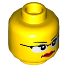 LEGO Jaune Female Diriger avec Glasses (Goujon solide encastré) (3626 / 16158)